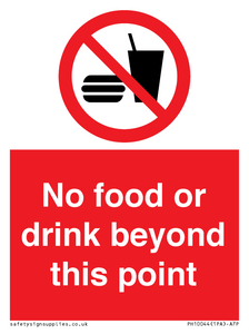 No food or drink beyond this point